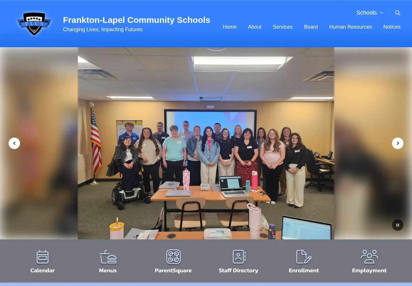 Captured homepage of flcs.k12.in.us in the current scan