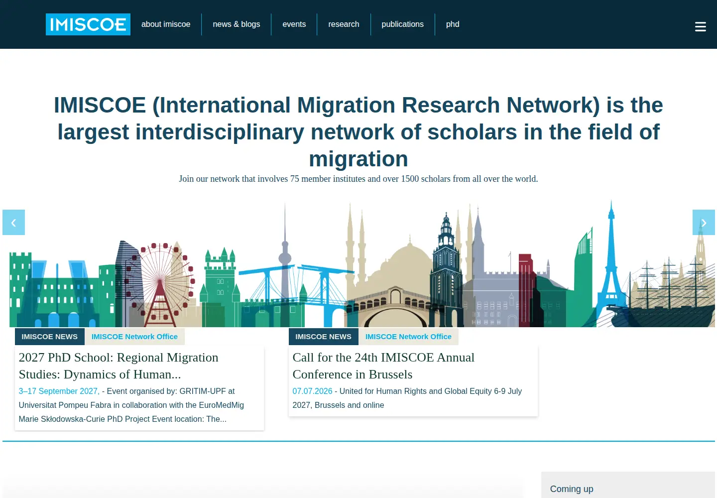 Screenshot of imiscoe.org