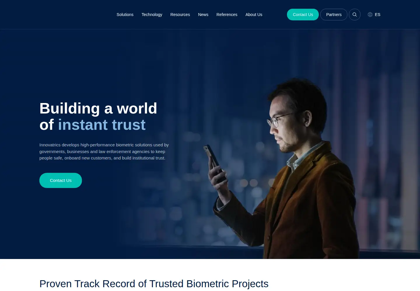 Screenshot of innovatrics.com