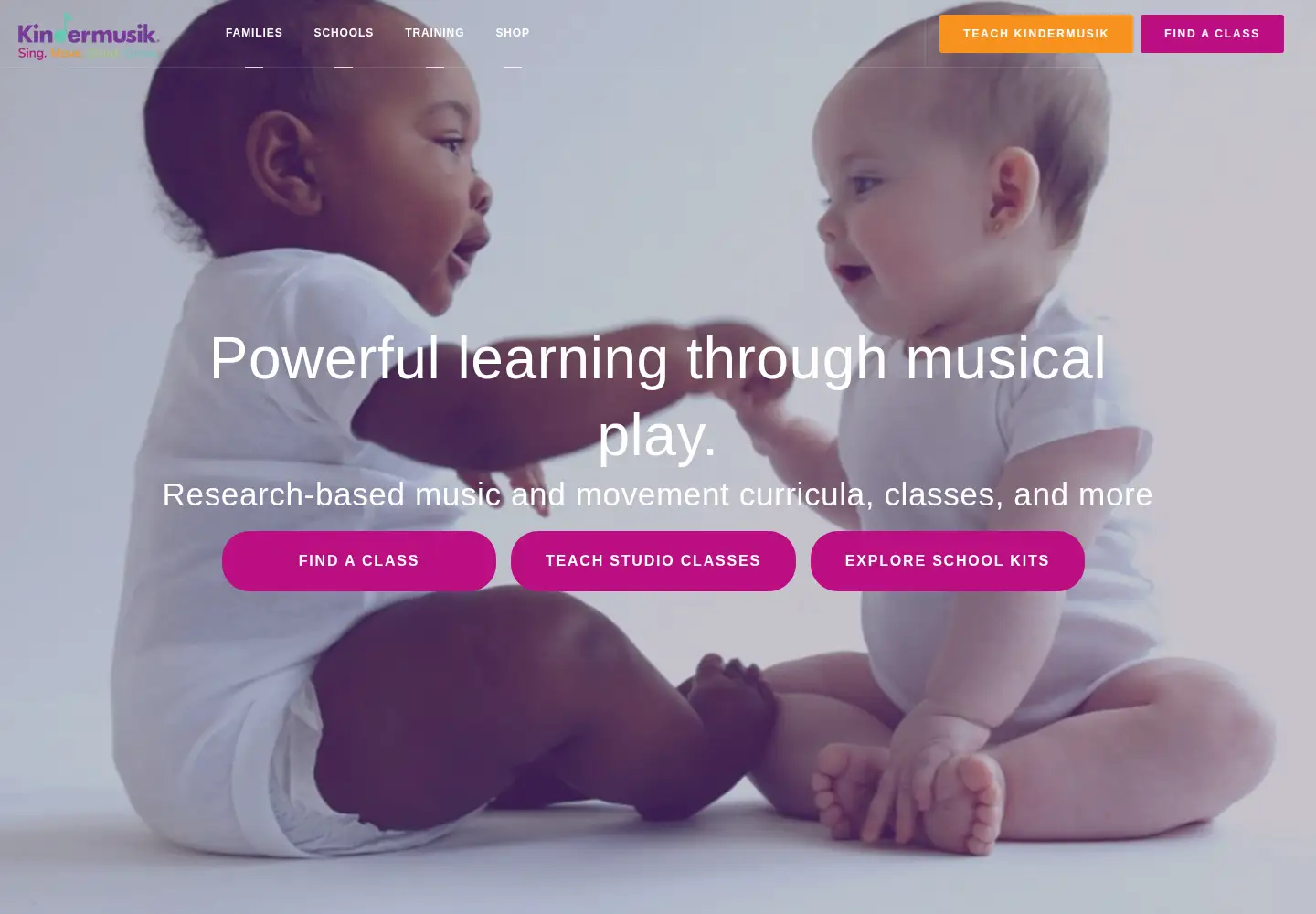 Screenshot of kindermusik.com