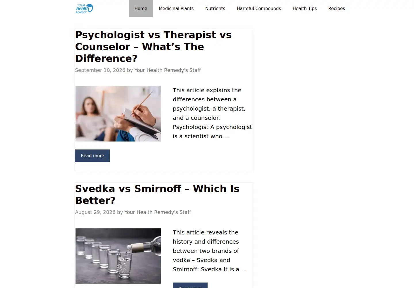 Screenshot of yourhealthremedy.com