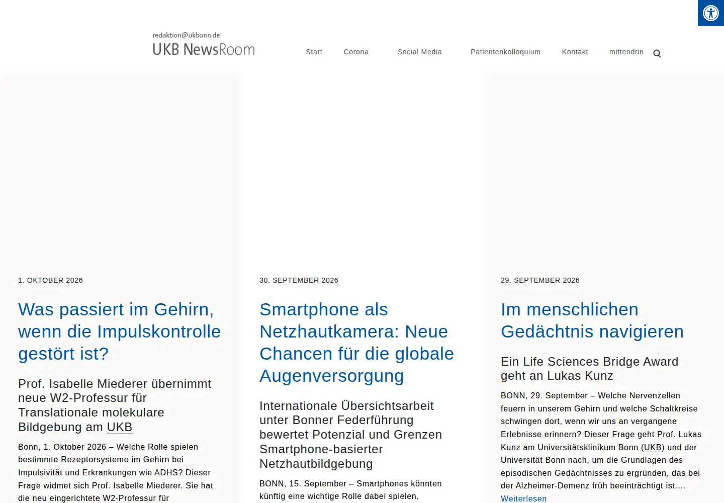 Screenshot of ukbnewsroom.de