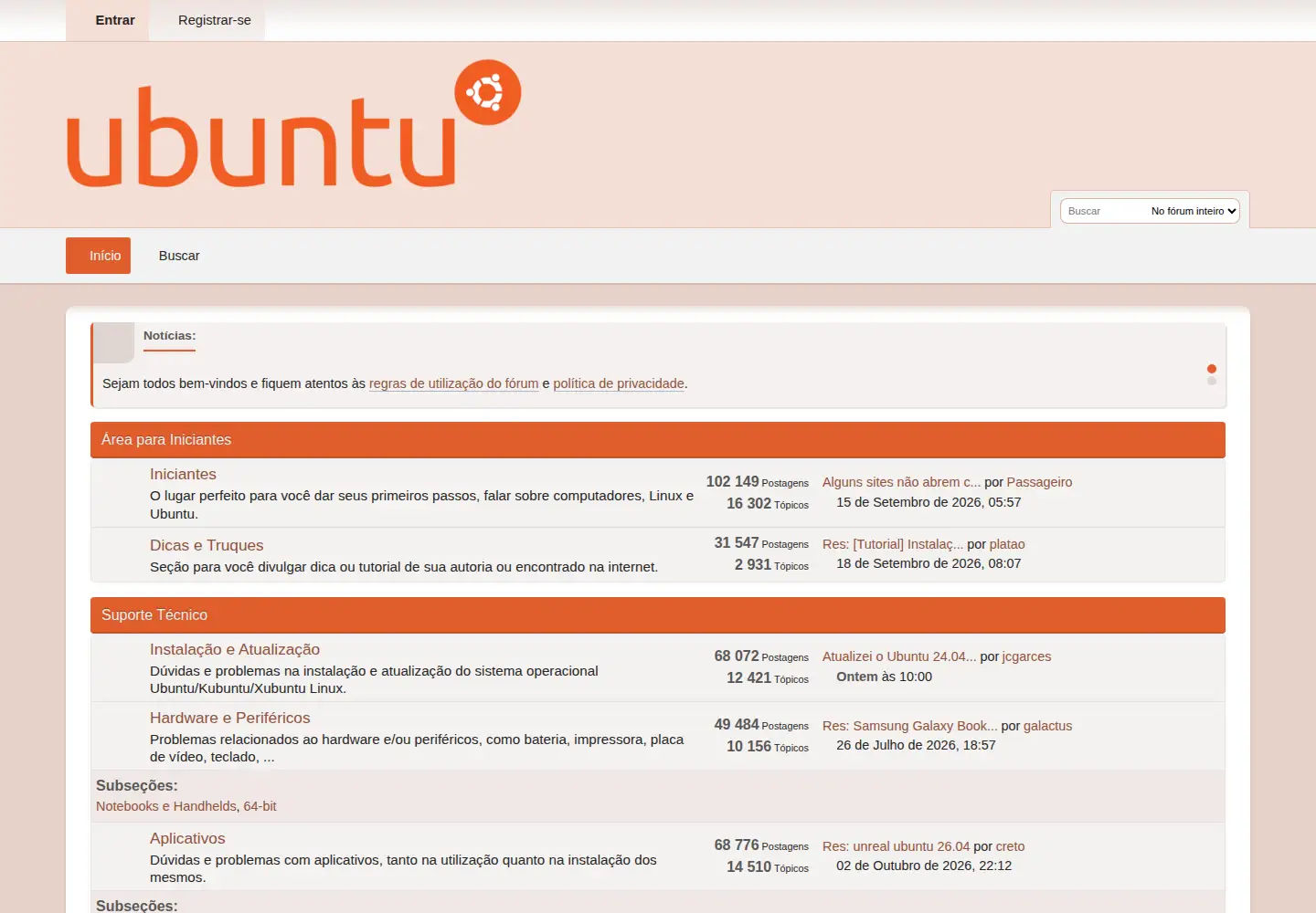 Screenshot of ubuntuforum-br.org