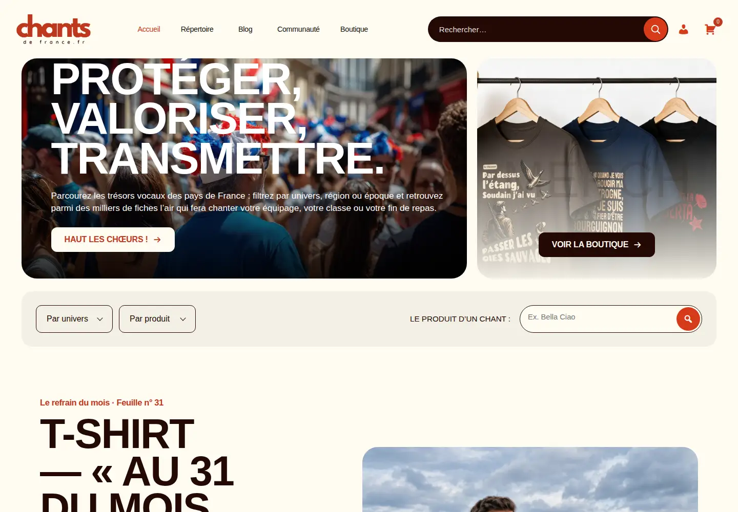 Screenshot of chantsdefrance.fr