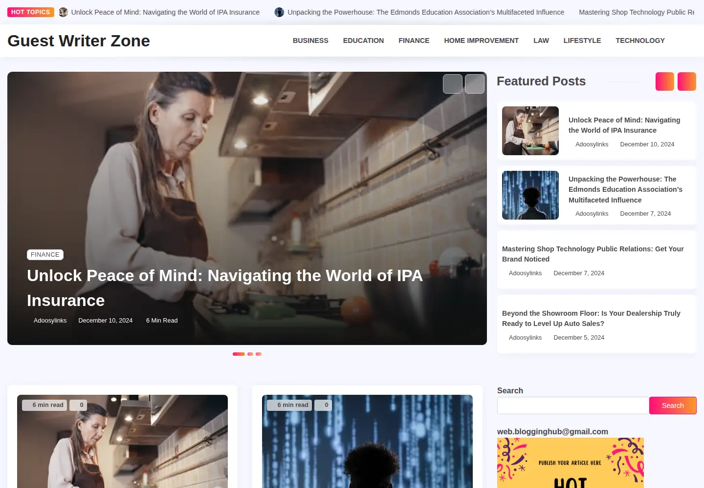 Screenshot of guestwriterzone.com