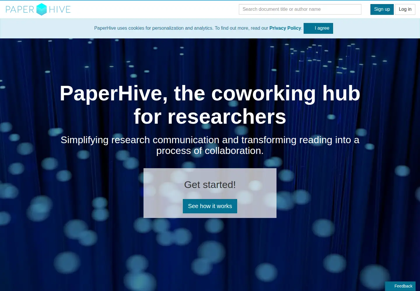 Captured homepage of paperhive.org in the current scan