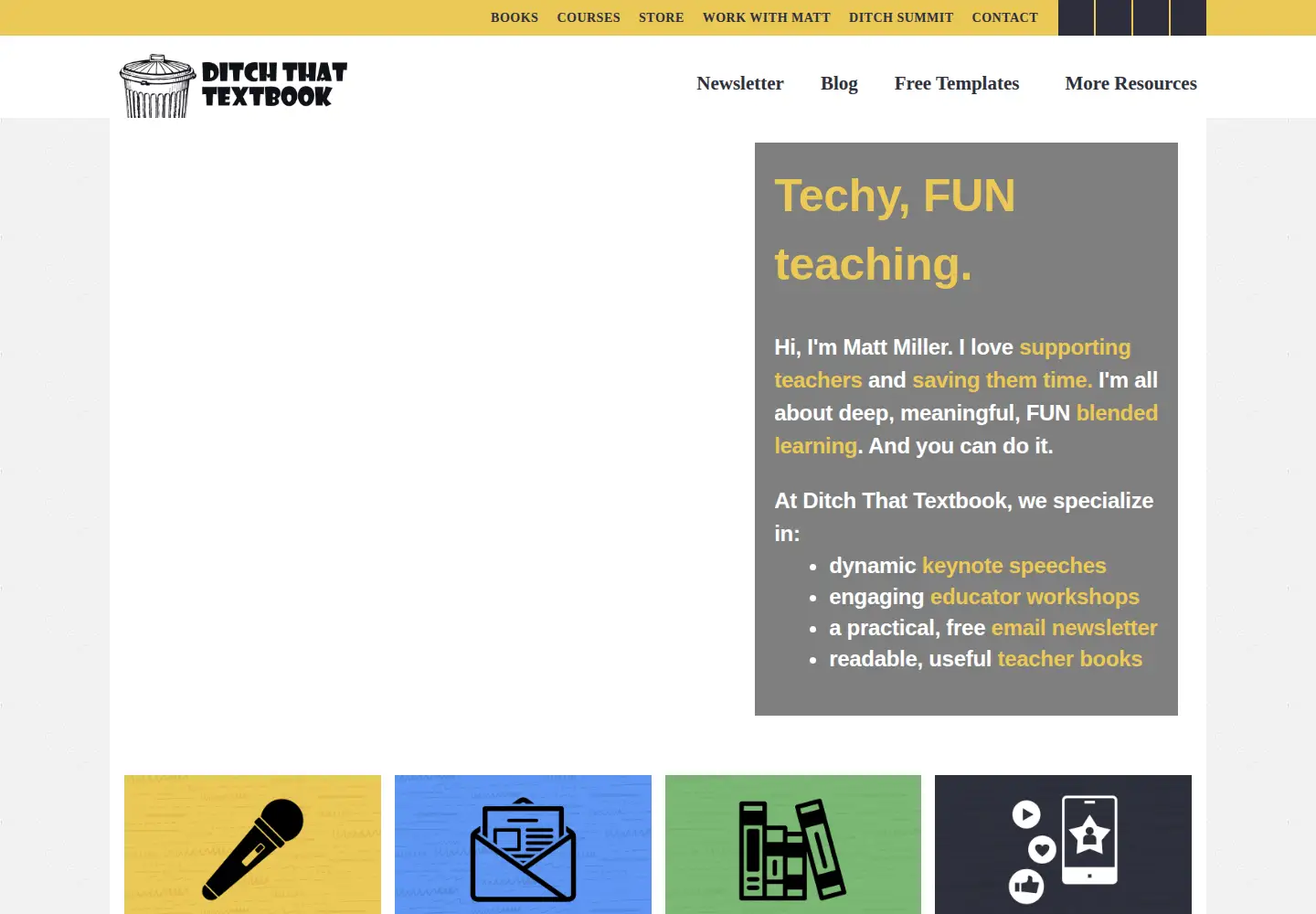 Screenshot of ditchthattextbook.com