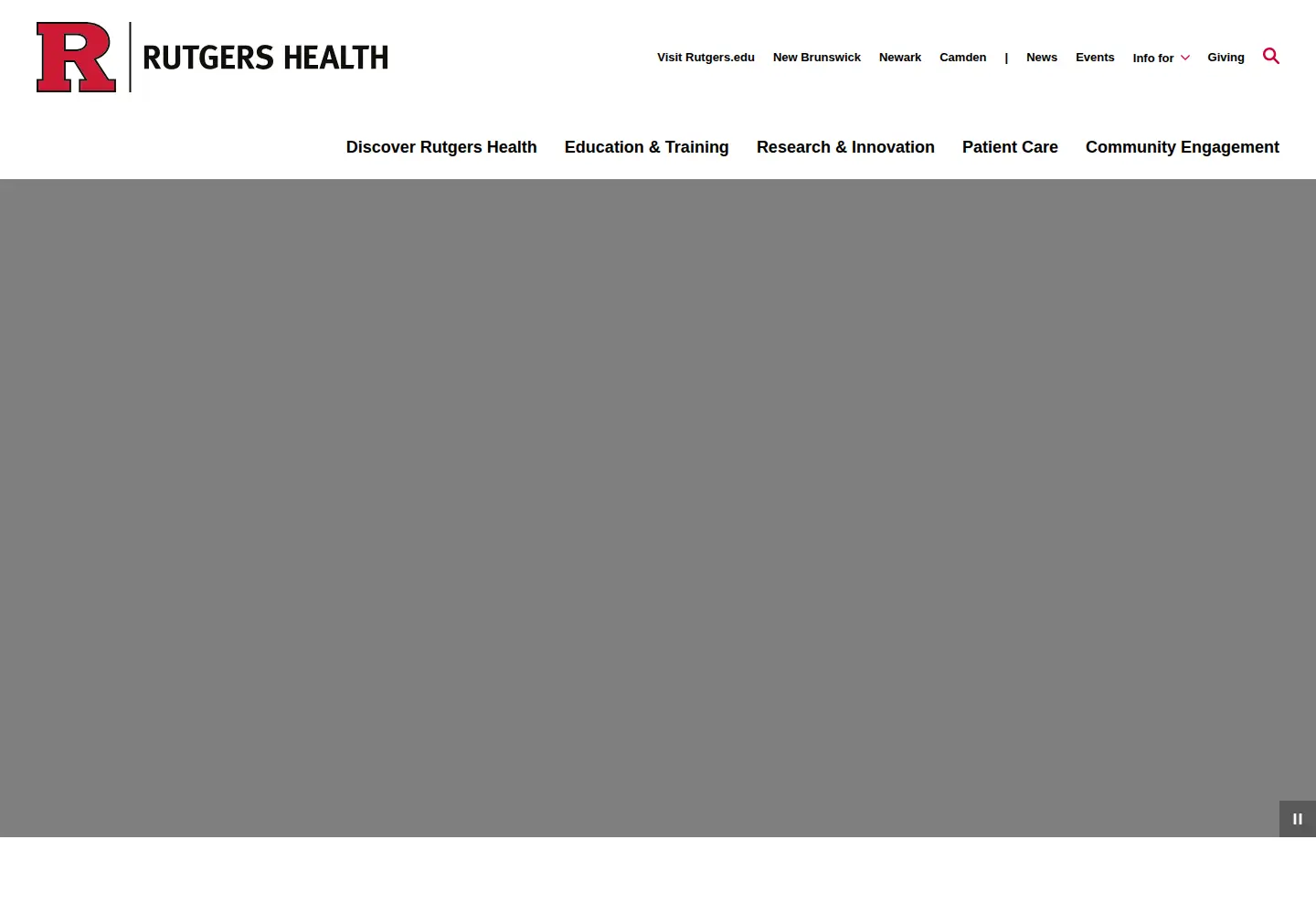 Captured homepage of rutgershealth.org in the current scan