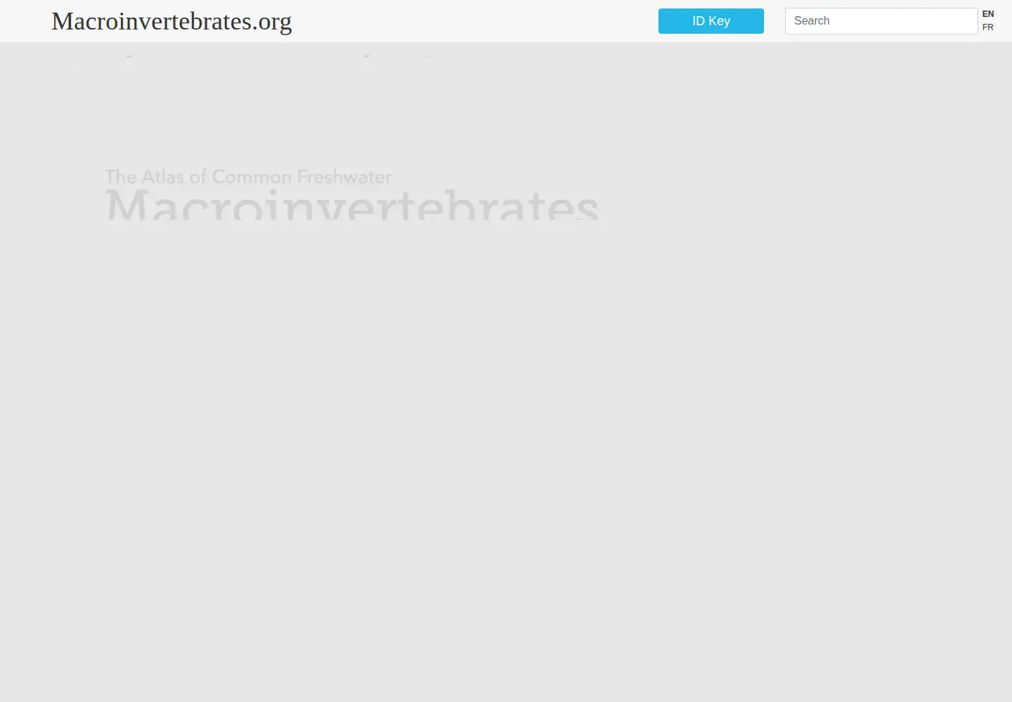 Captured homepage of macroinvertebrates.org in the current scan
