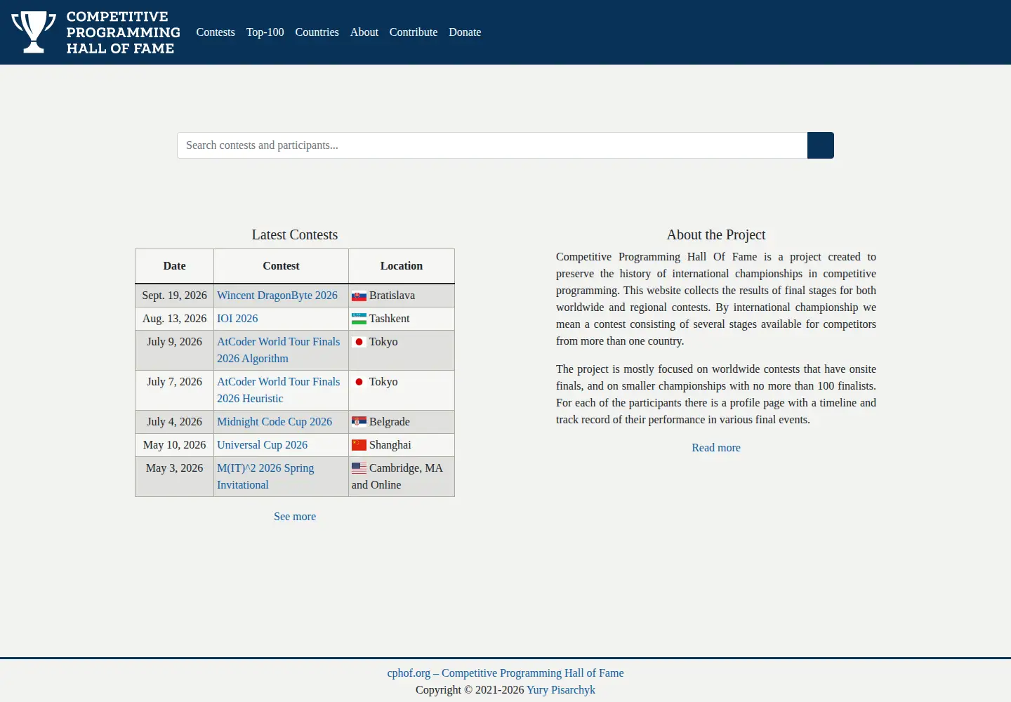 Screenshot of cphof.org