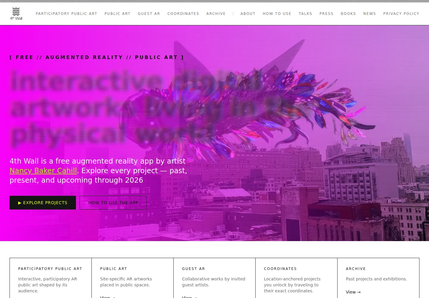 Screenshot of 4thwallapp.org