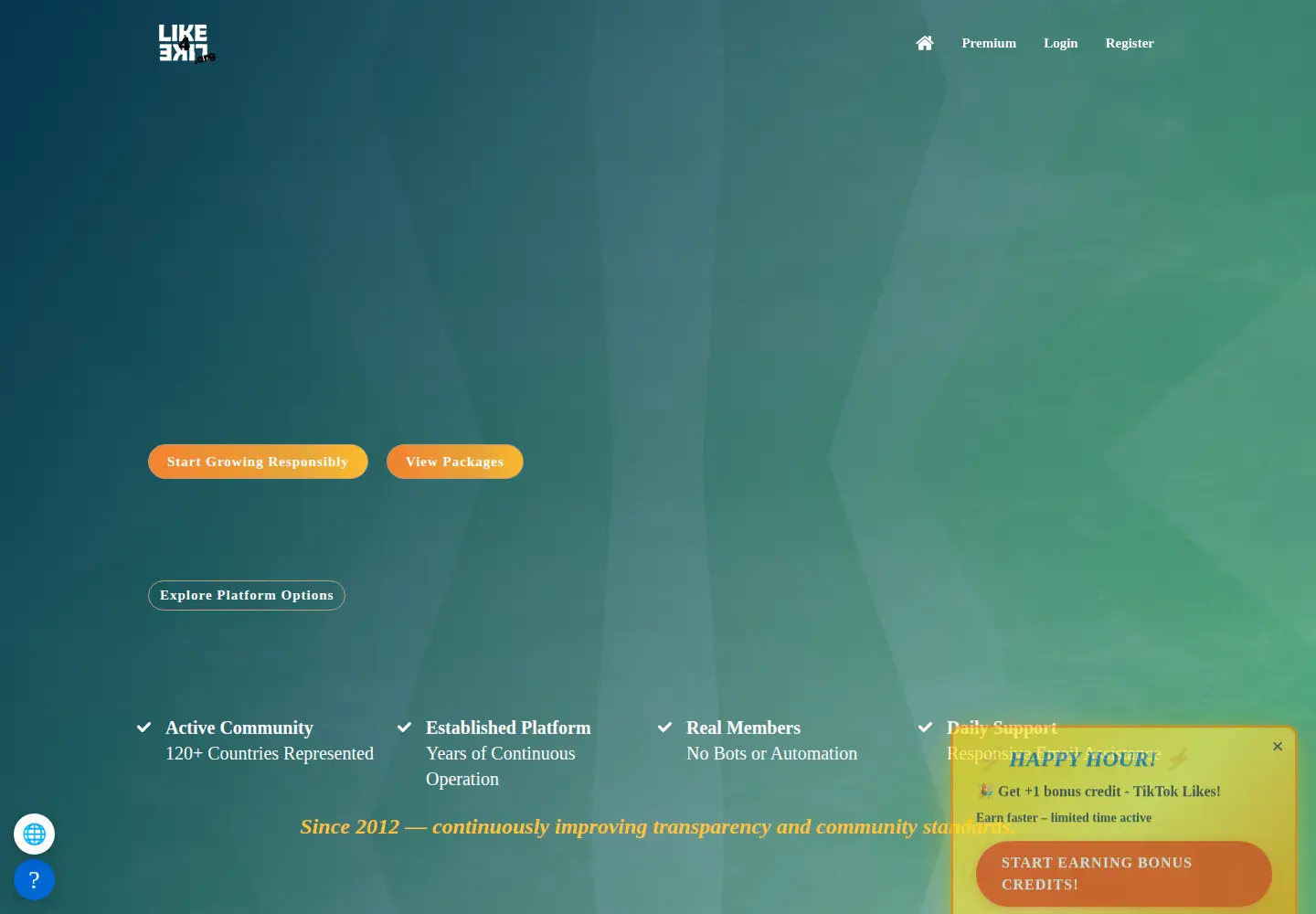 Screenshot of like4like.org
