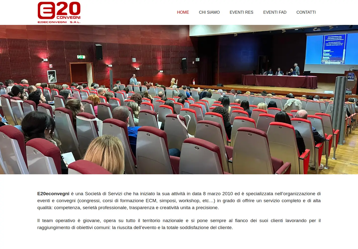 Captured homepage of e20econvegni.it in the current scan