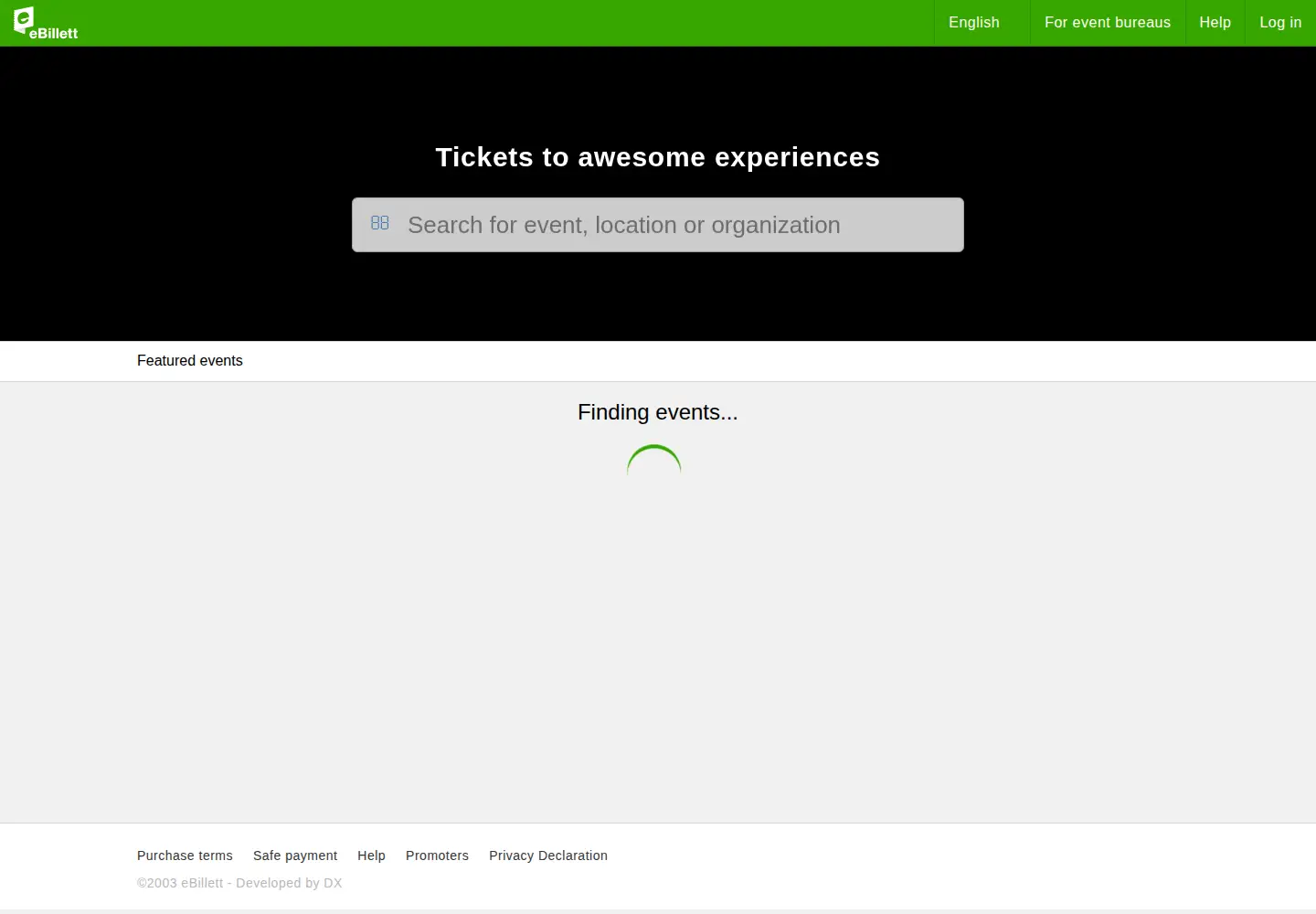 Screenshot of ebillett.no