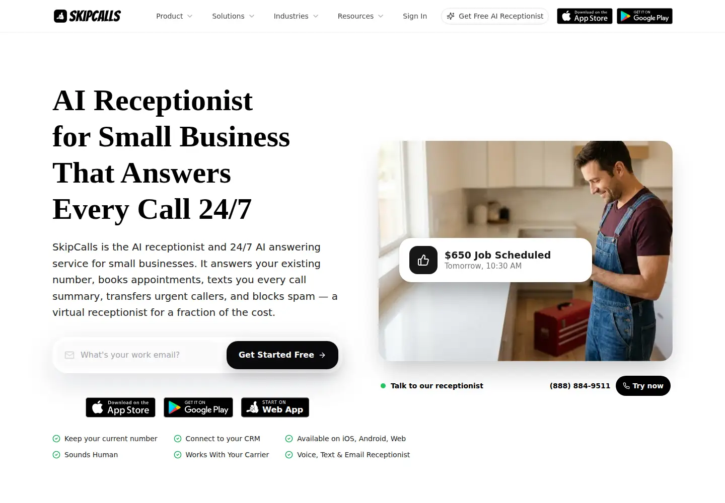 Screenshot of skipcalls.com