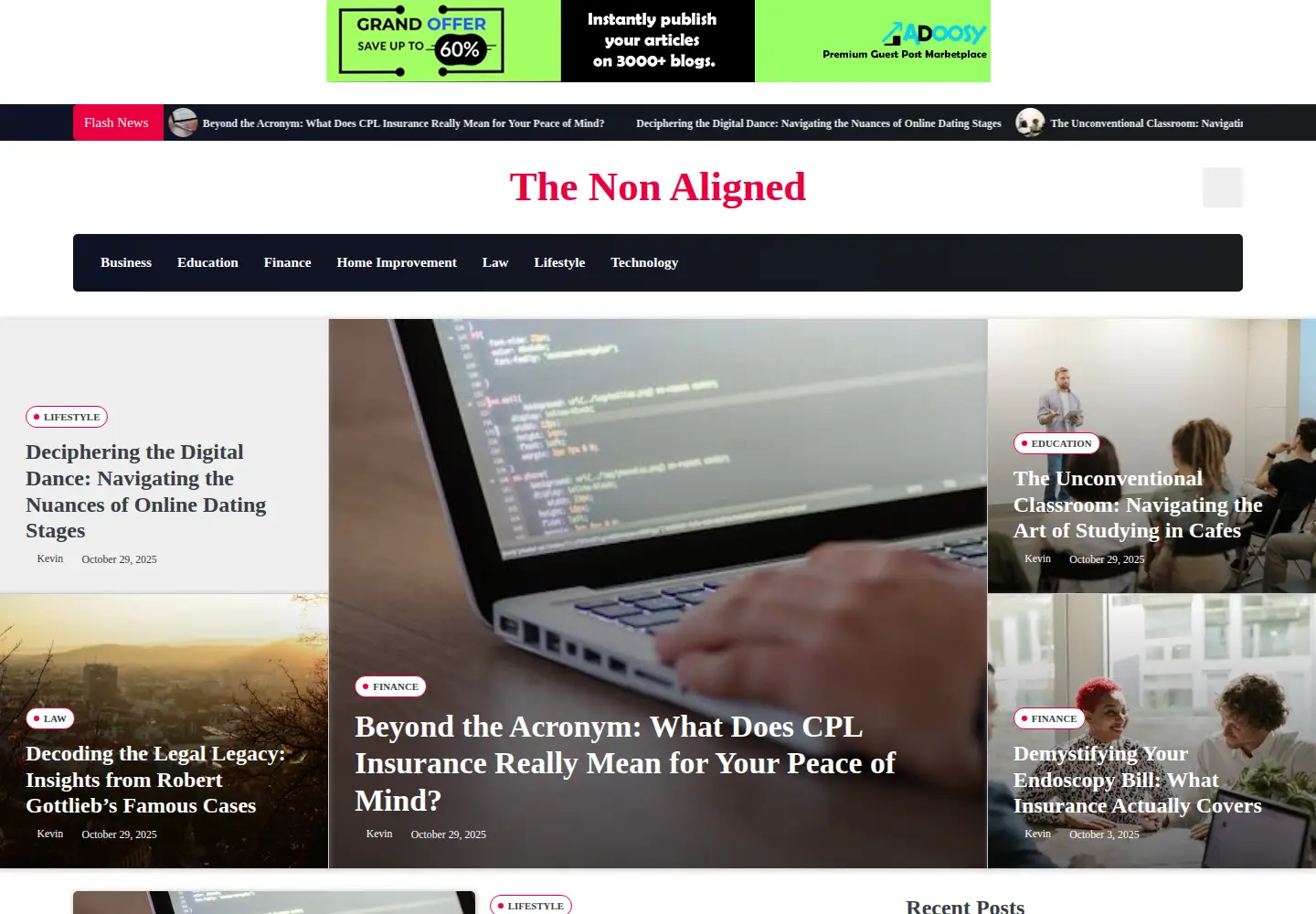 Screenshot of thenonaligned.com