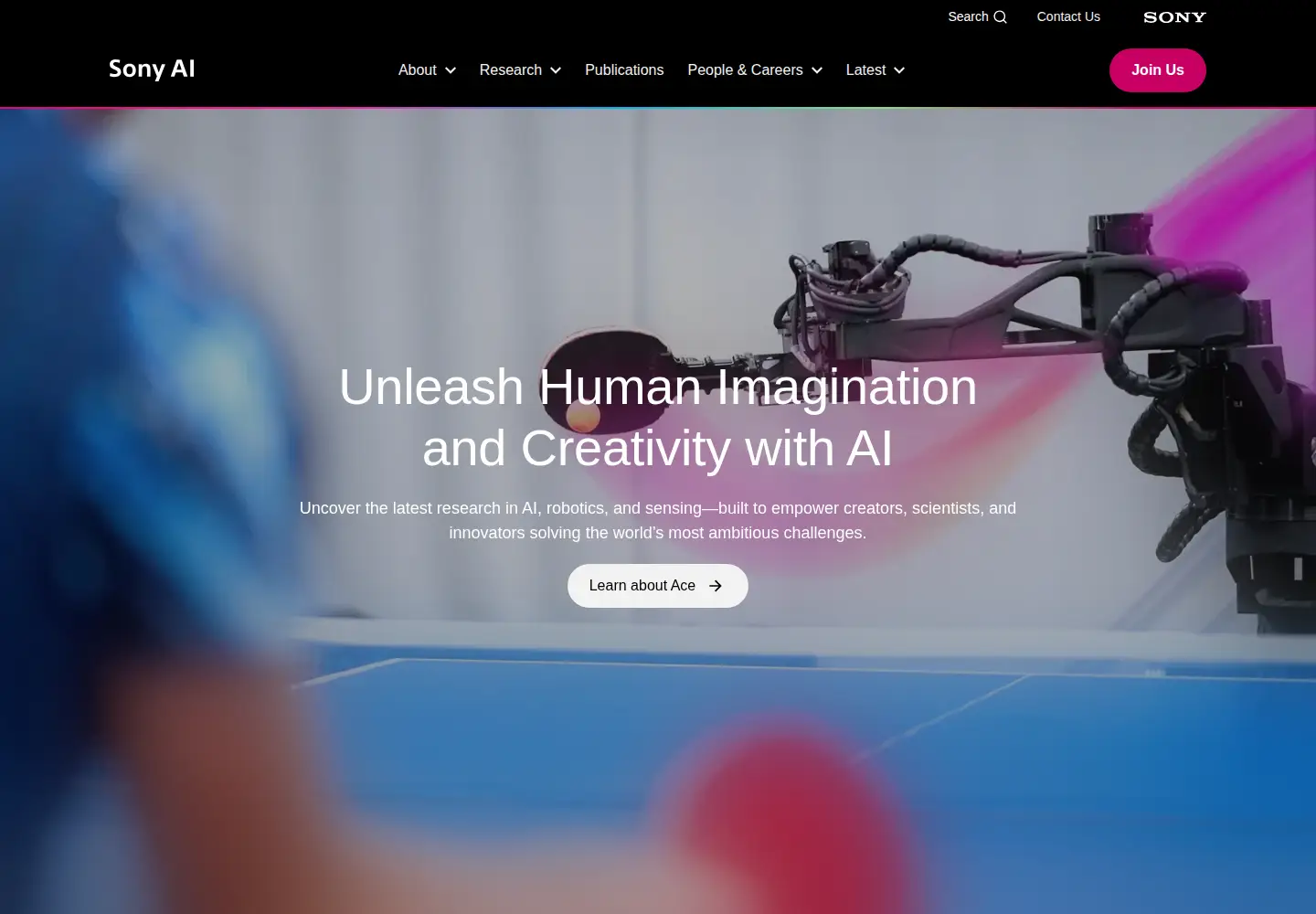 Screenshot of ai.sony
