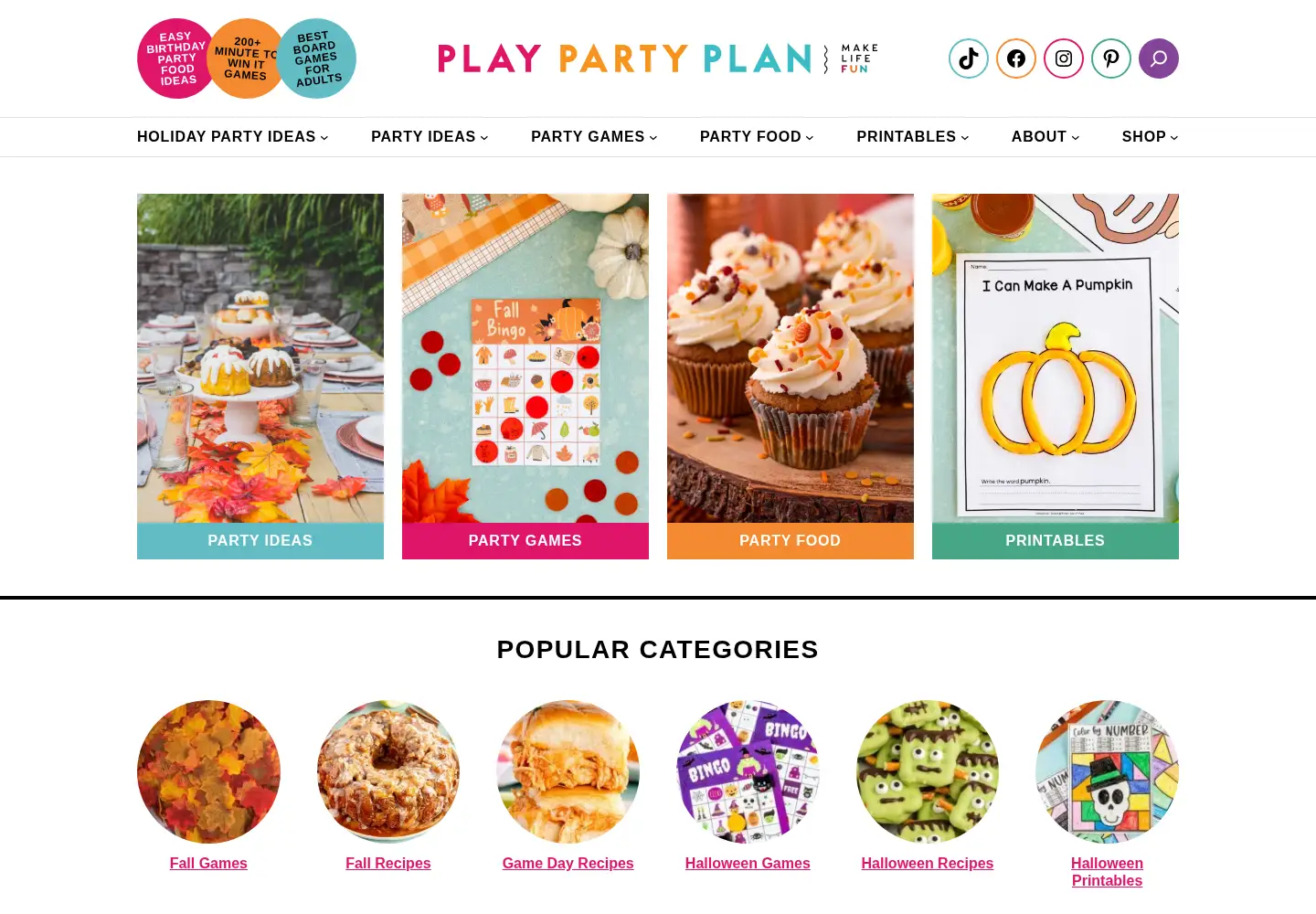 Screenshot of playpartyplan.com