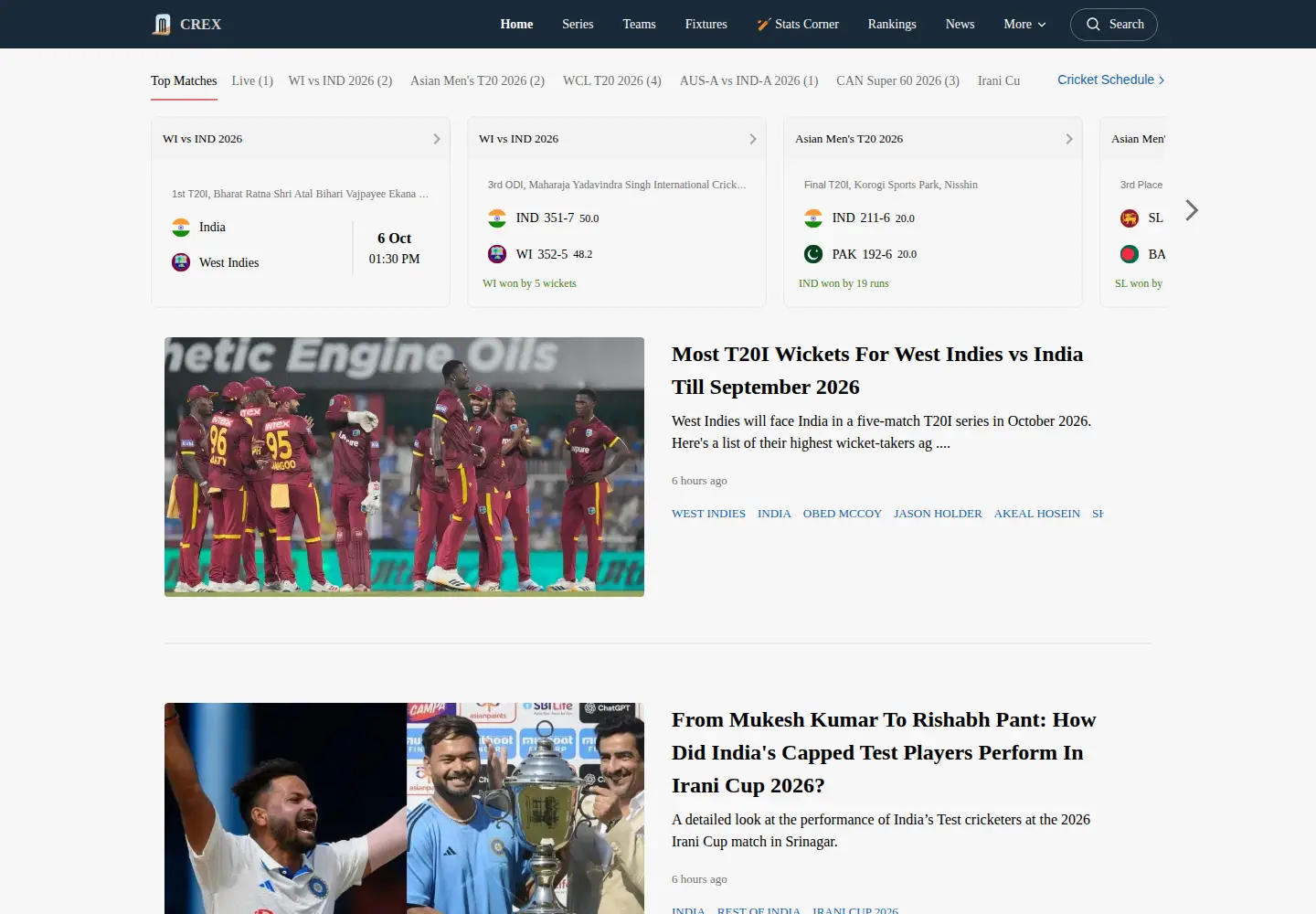 Screenshot of crex.com
