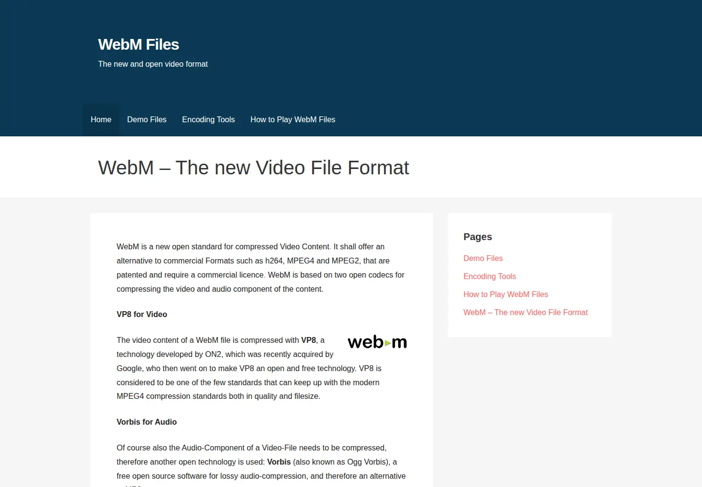 Captured homepage of webmfiles.org in the current scan