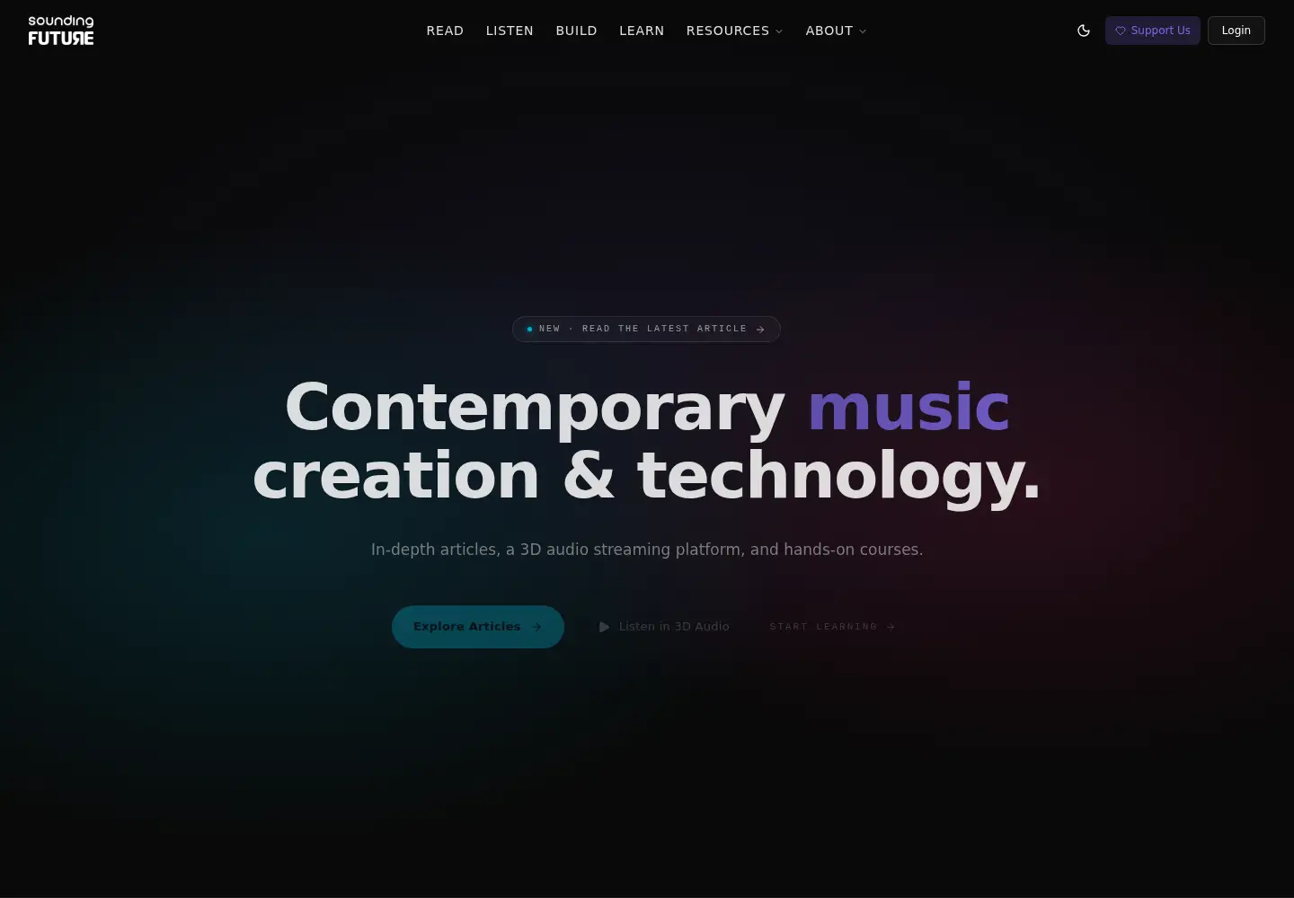 Captured homepage of soundingfuture.com in the current scan