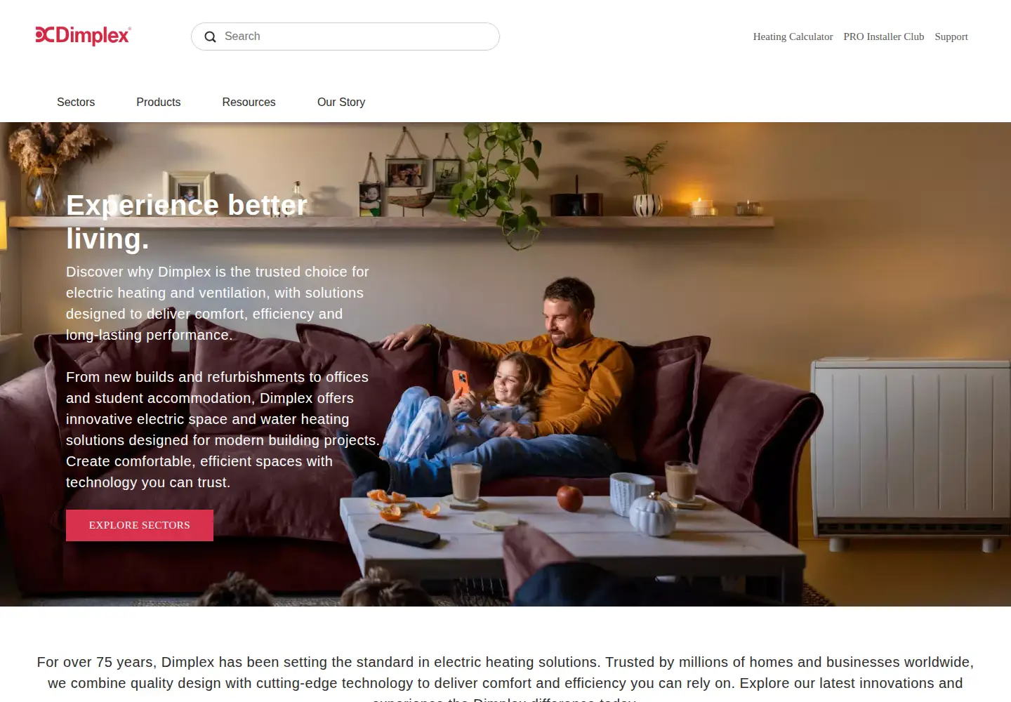 Screenshot of dimplex.co.uk