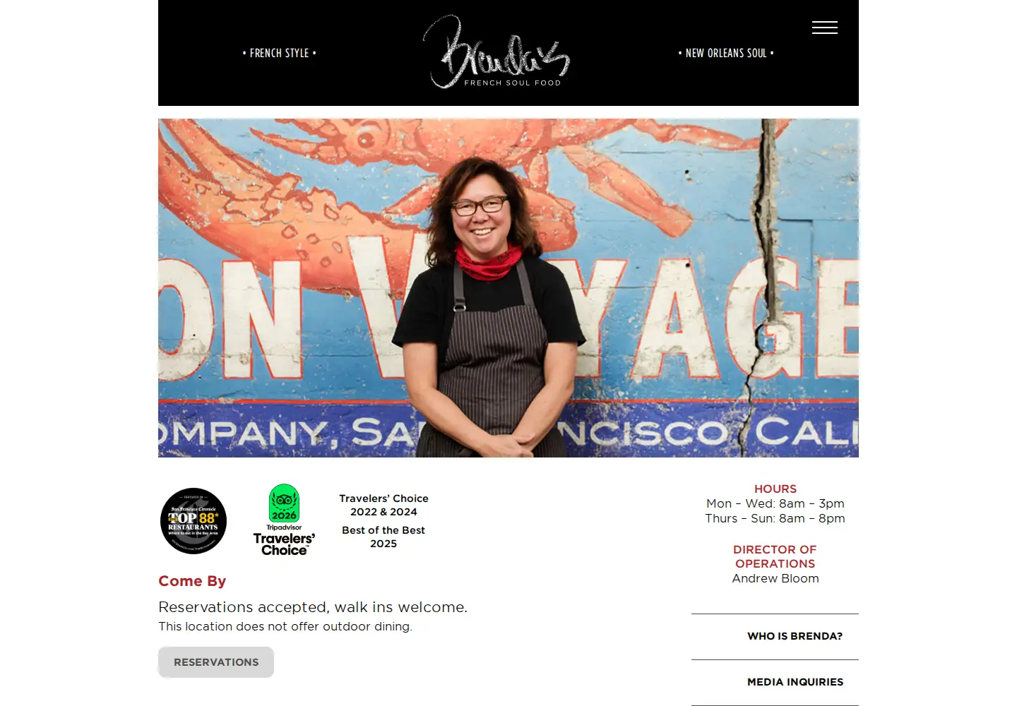 Captured homepage of frenchsoulfood.com in the current scan