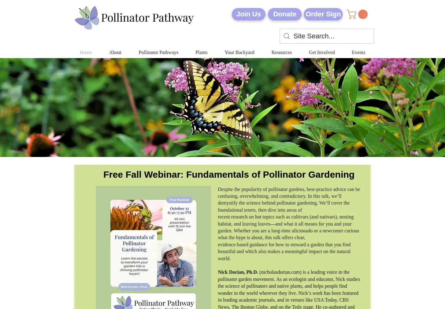 Screenshot of pollinator-pathway.org