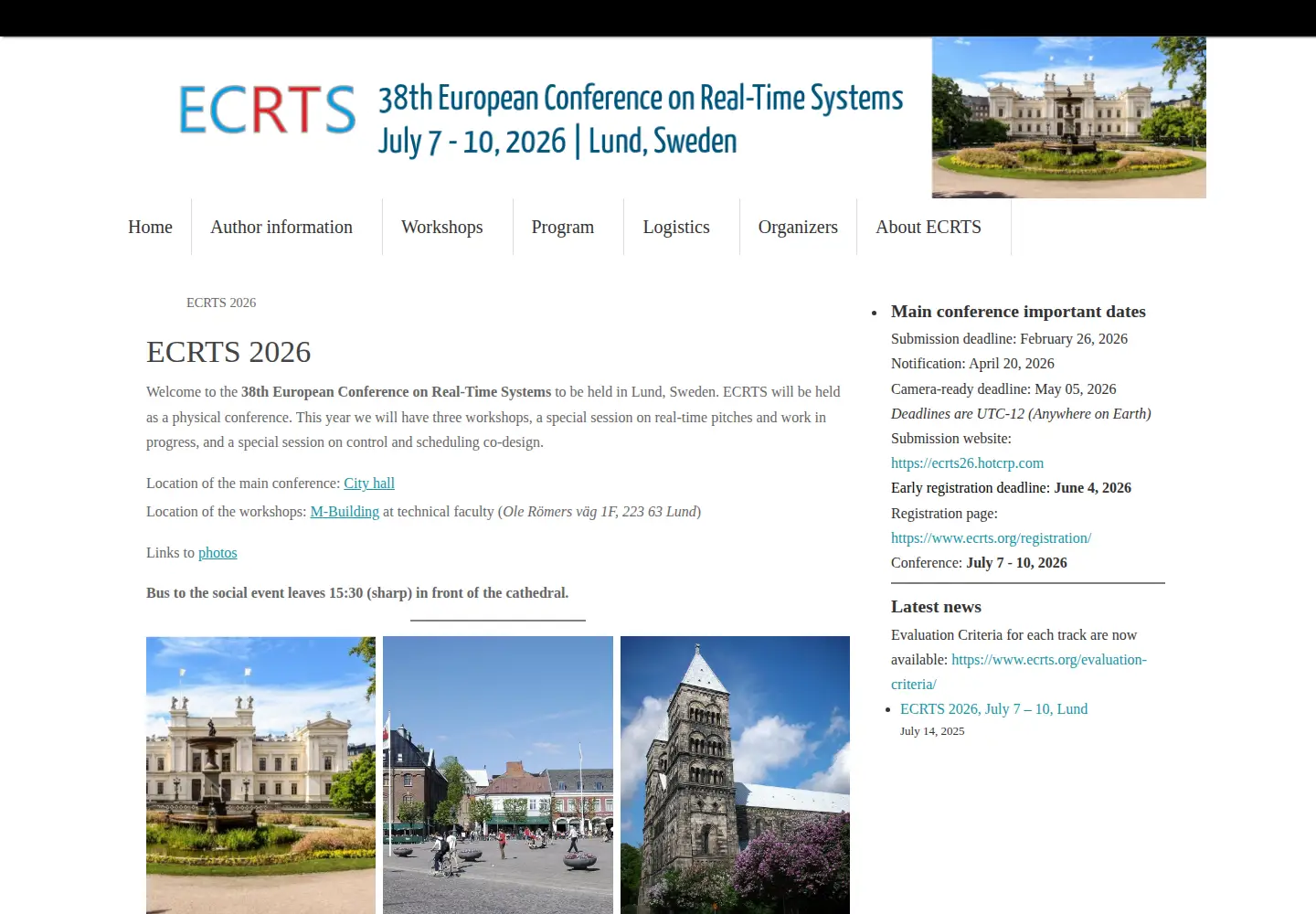 Captured homepage of ecrts.org in the current scan