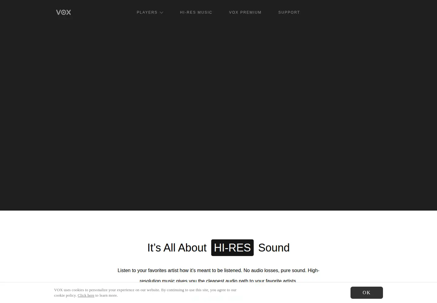 Captured homepage of vox.rocks in the current scan