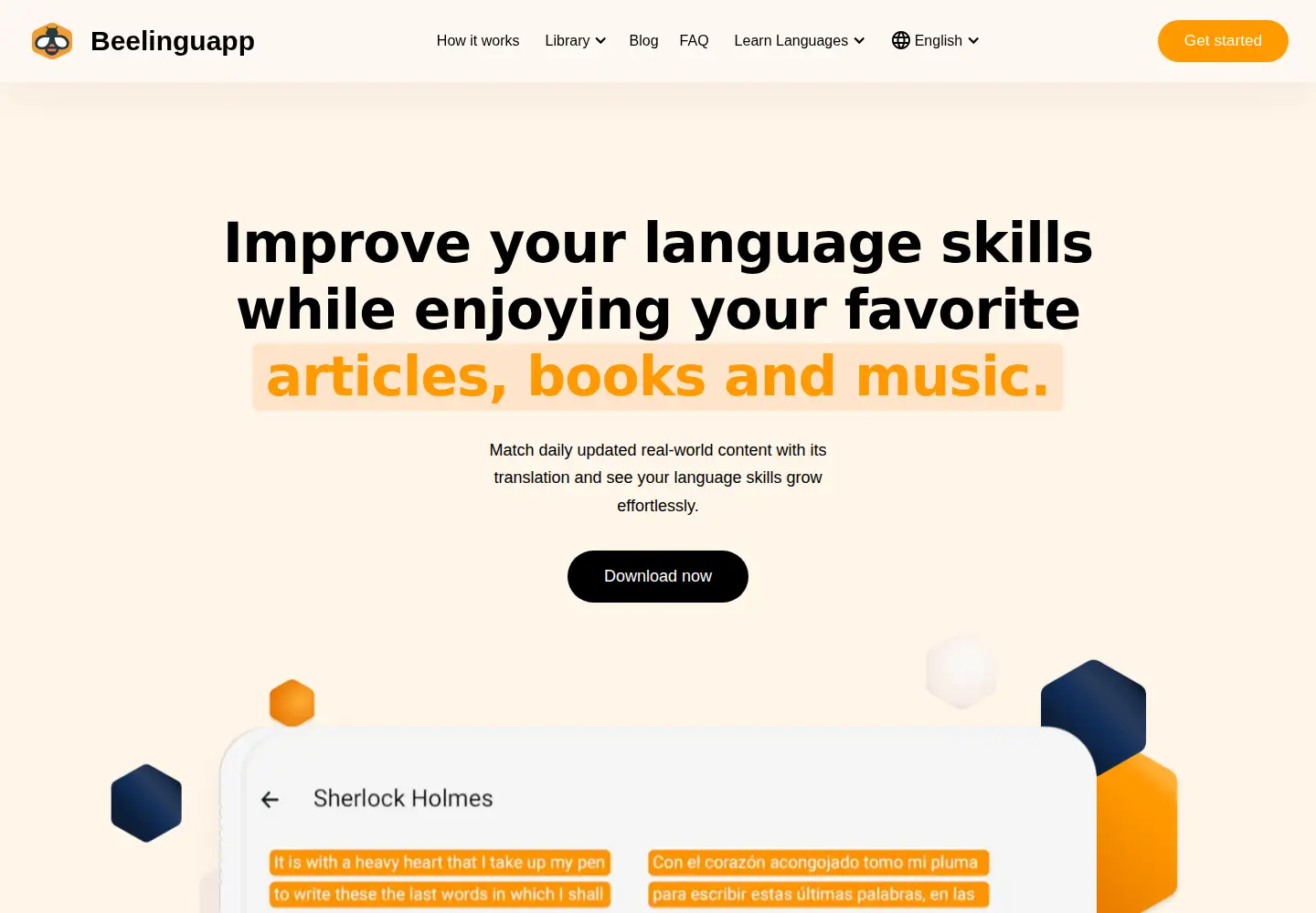 Screenshot of beelinguapp.com