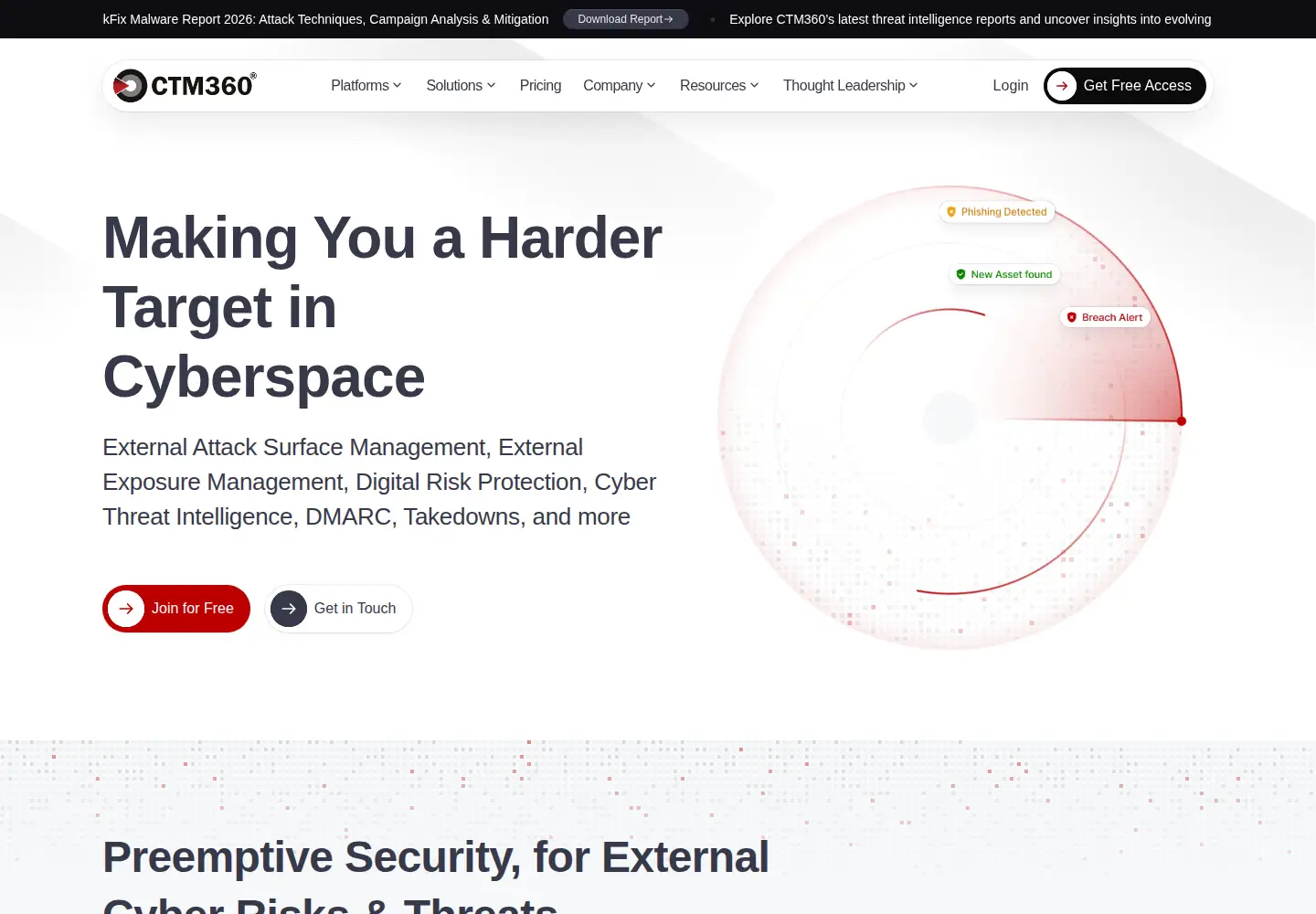 Captured homepage of ctm360.com in the current scan