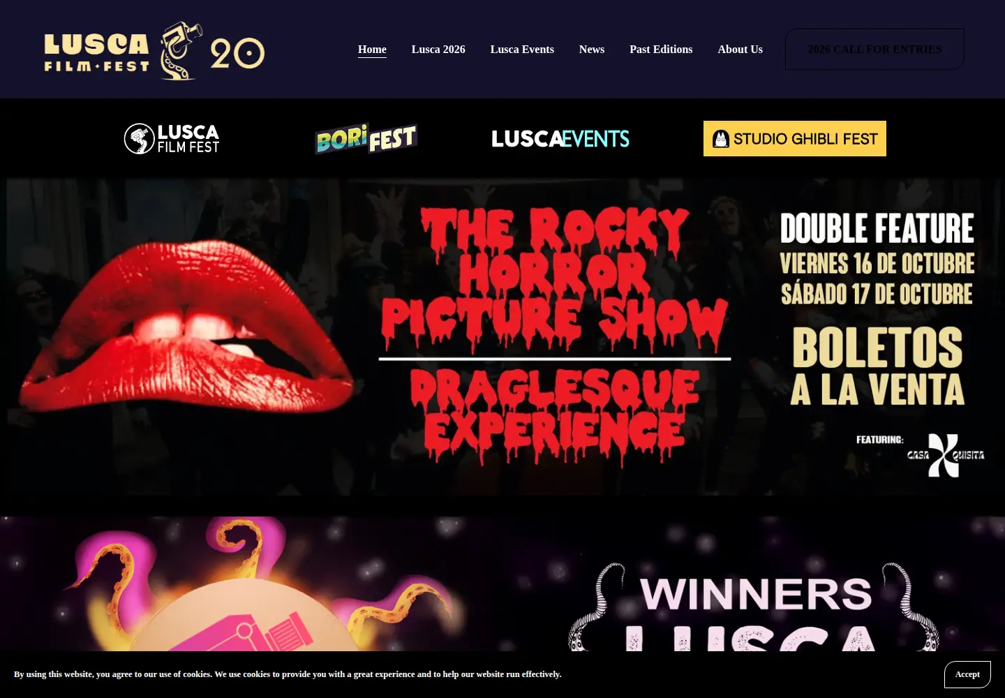 Captured homepage of luscafilmfest.com in the current scan