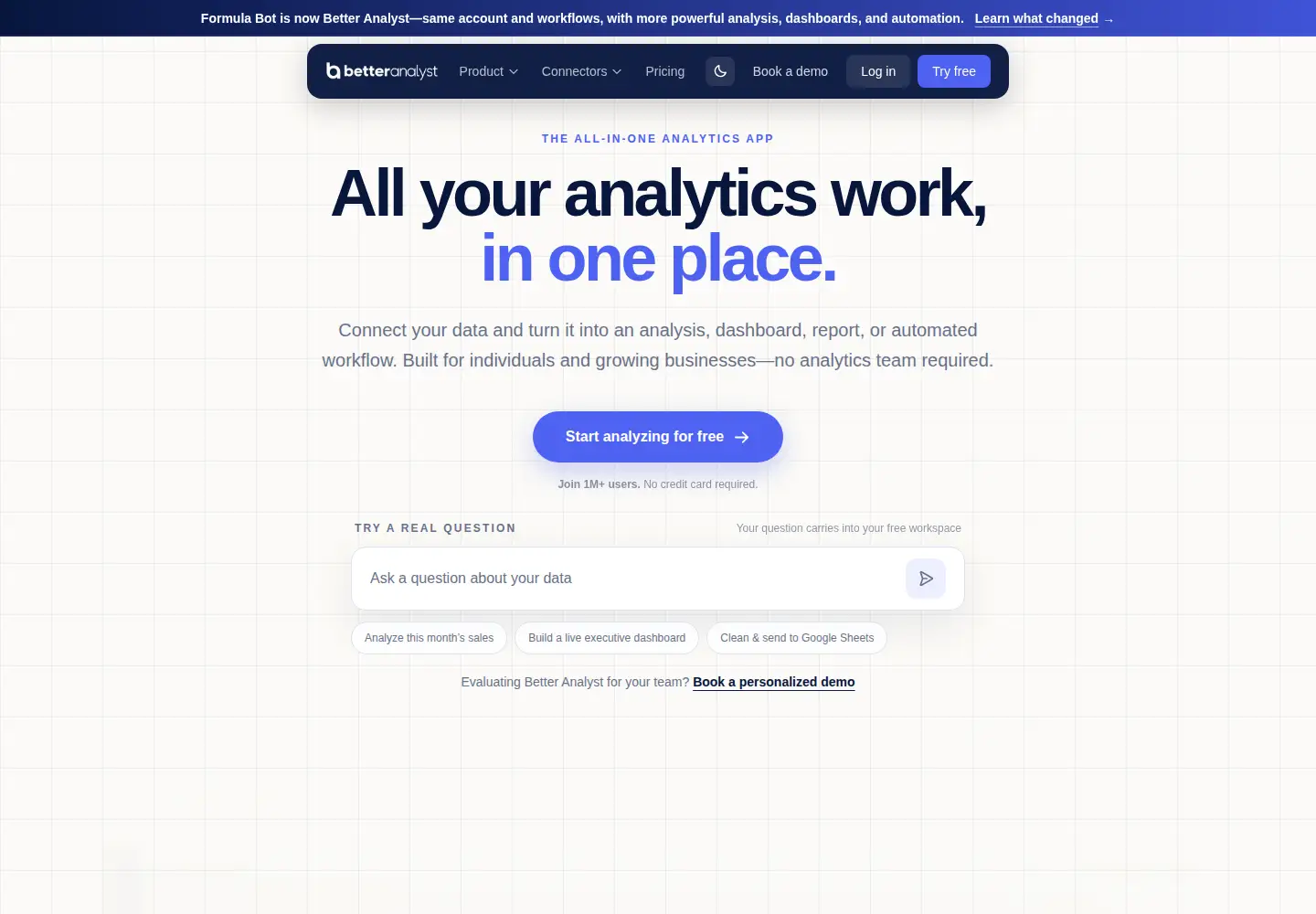 Screenshot of formulabot.com