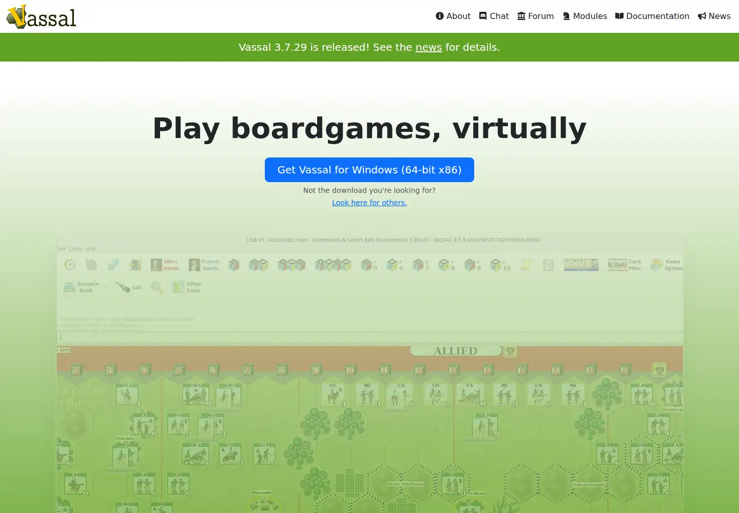 Screenshot of vassalengine.org
