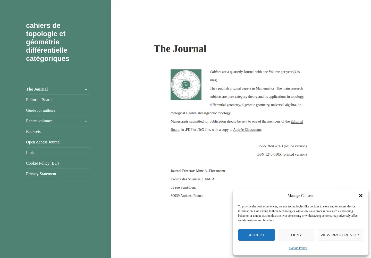 Screenshot of cahierstgdc.com