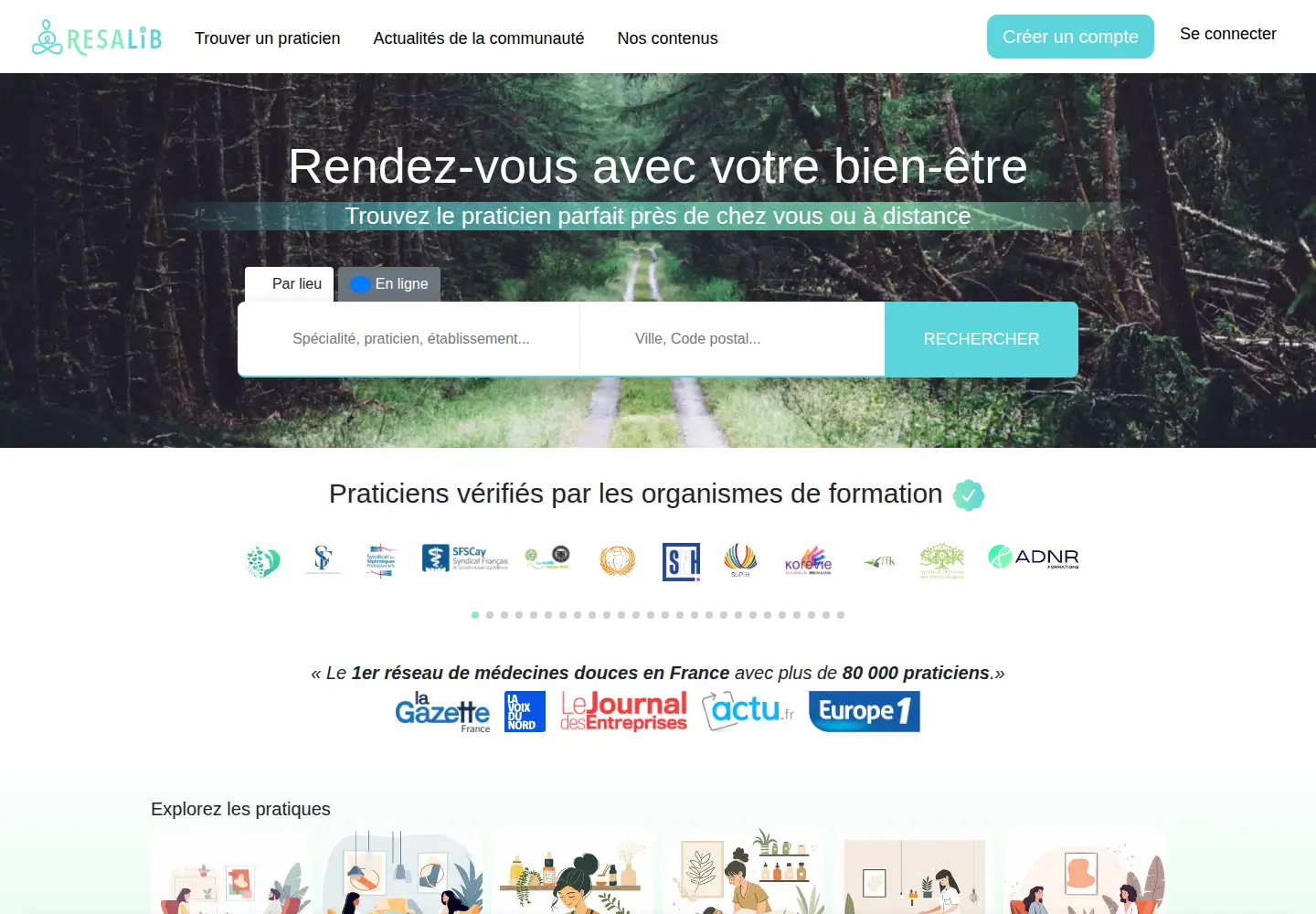 Screenshot of resalib.fr