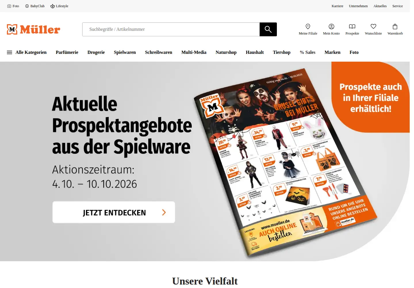 Screenshot of mueller.de