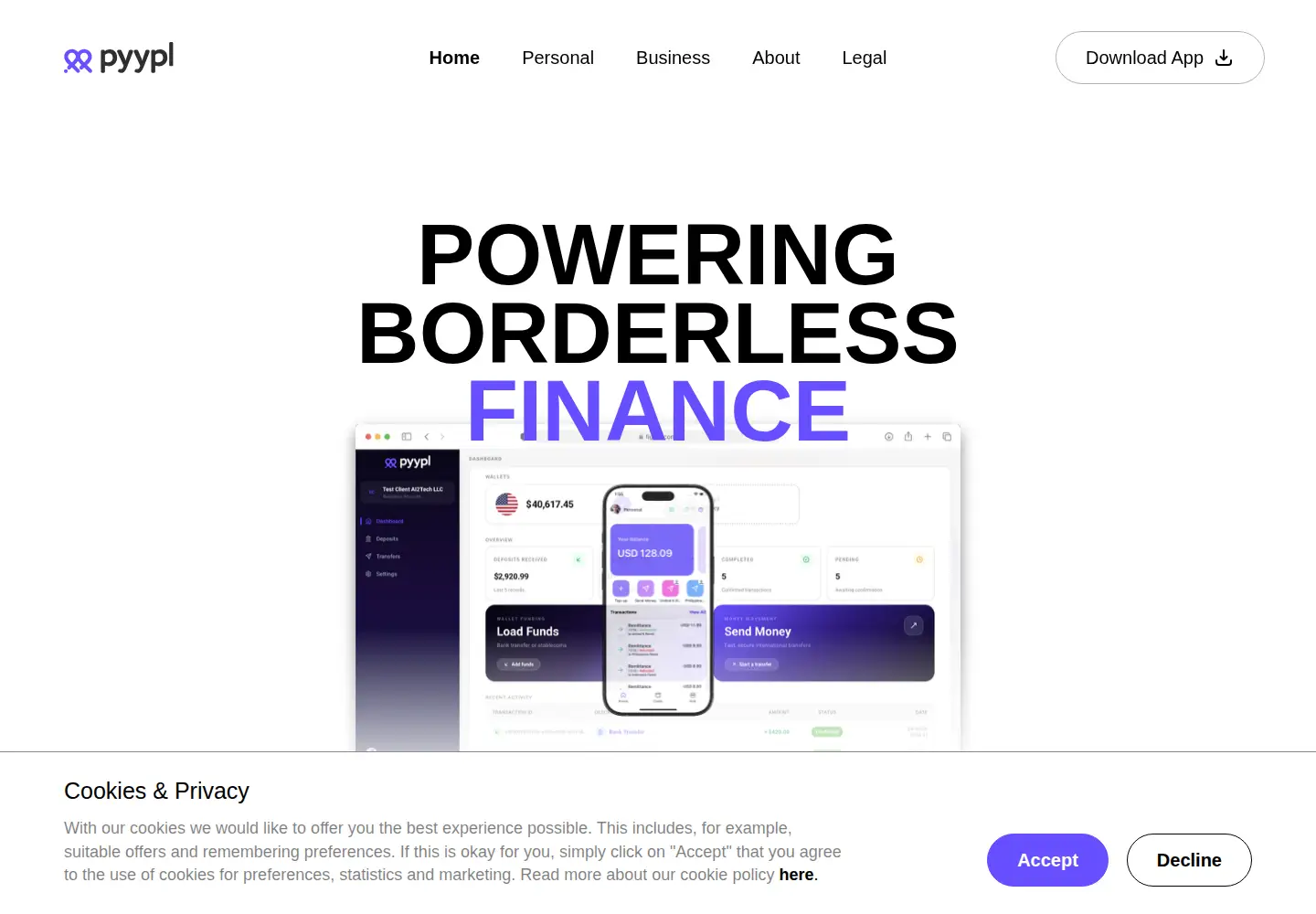 Screenshot of pyypl.com