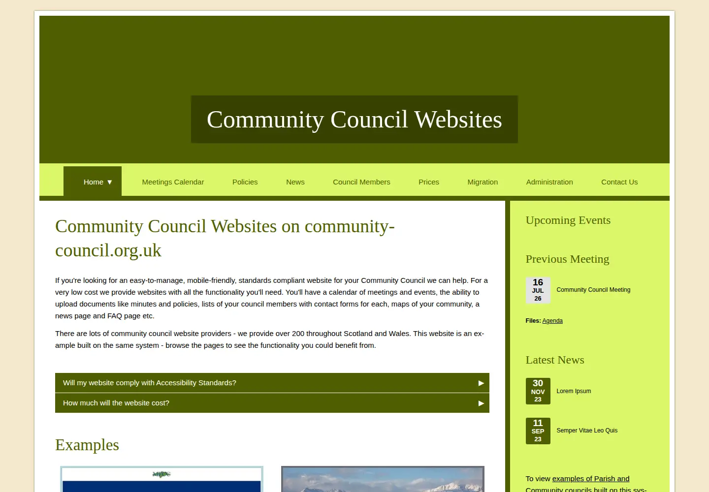 Captured homepage of community-council.org.uk in the current scan