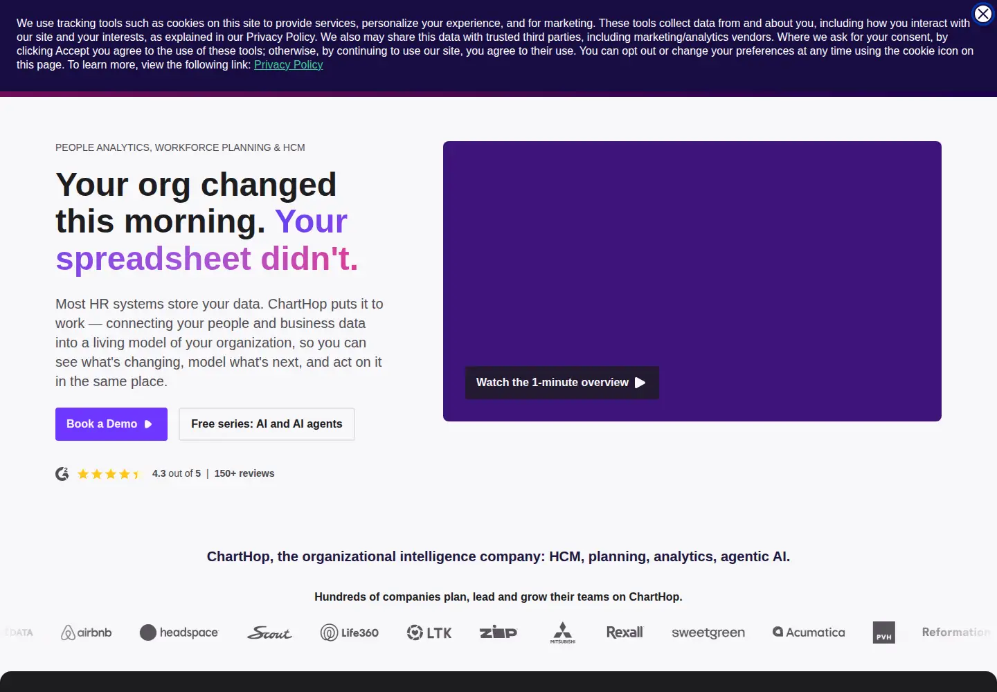 Screenshot of charthop.com