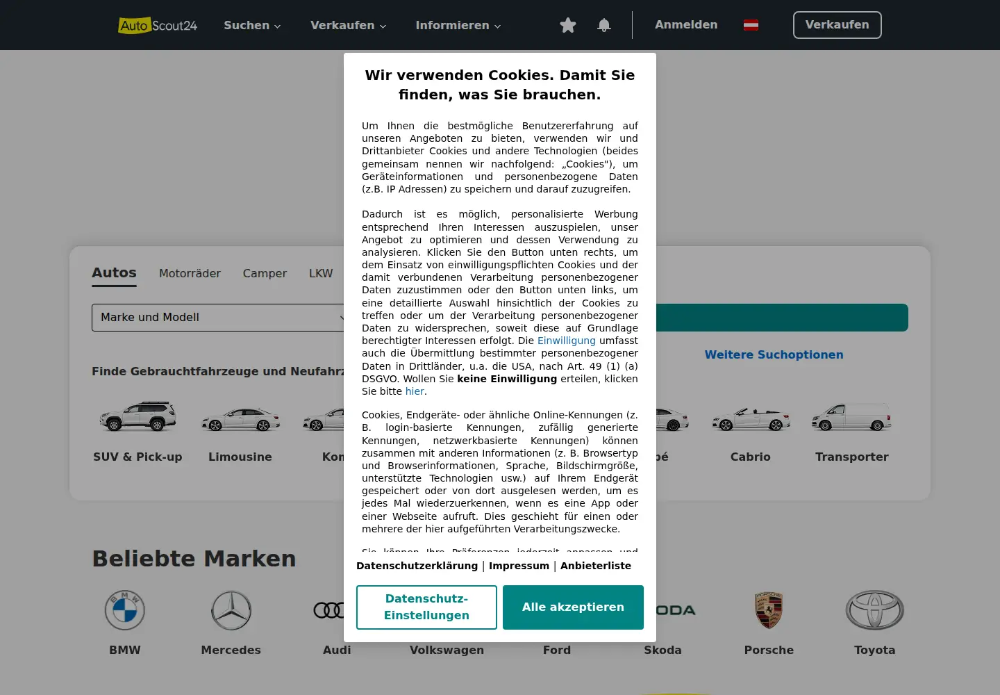 Screenshot of autoscout24.at