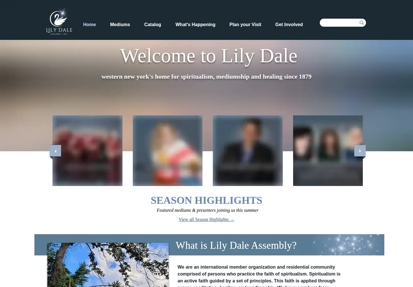 Screenshot of lilydaleassembly.org