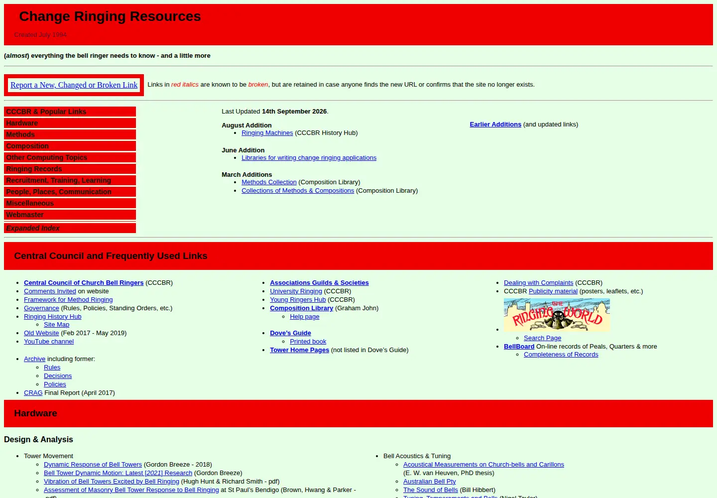 Screenshot of ringing.info