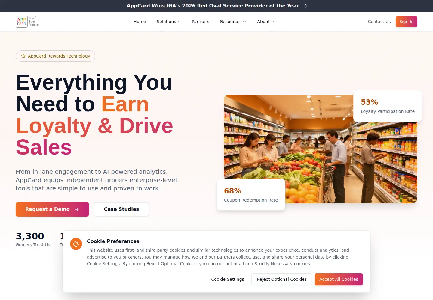 Screenshot of appcard.com