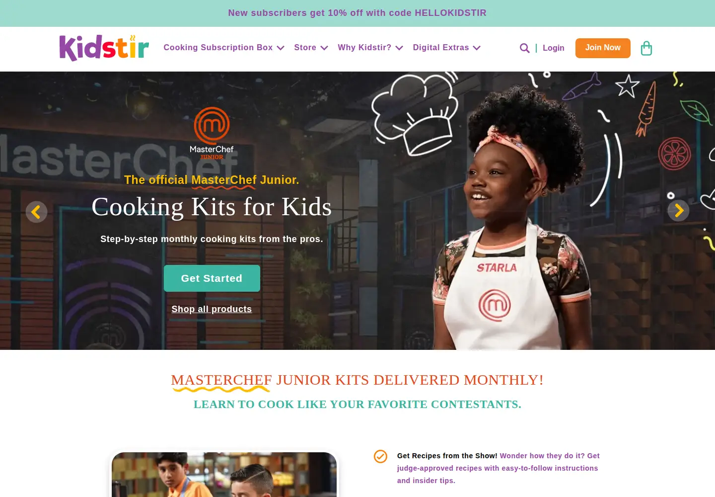 Screenshot of kidstir.com