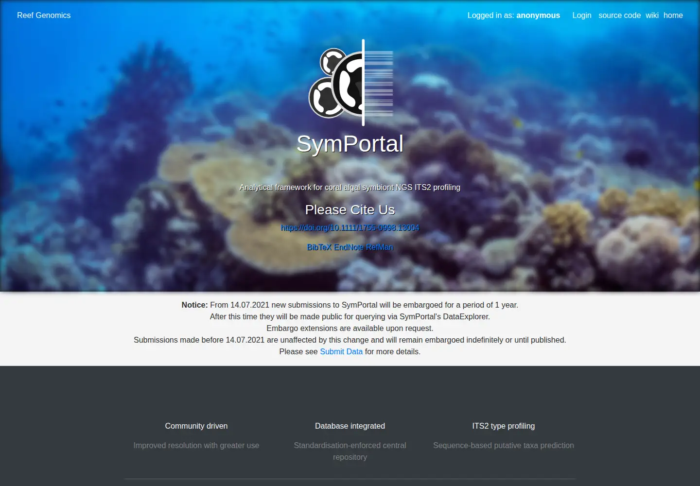 Screenshot of symportal.org
