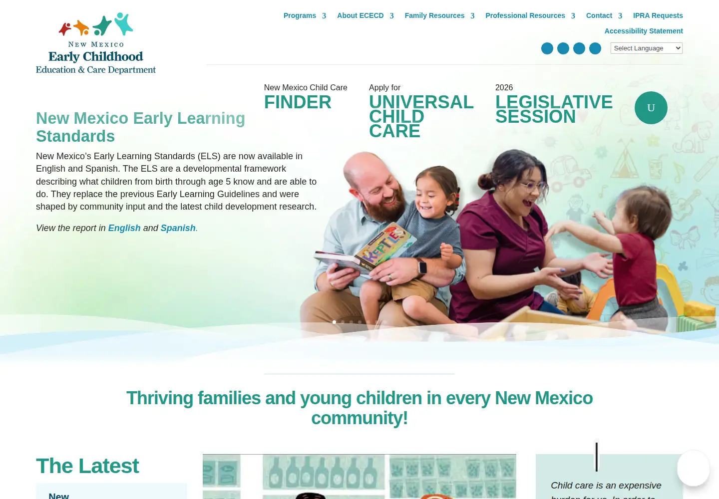 Captured homepage of nmececd.org in the current scan