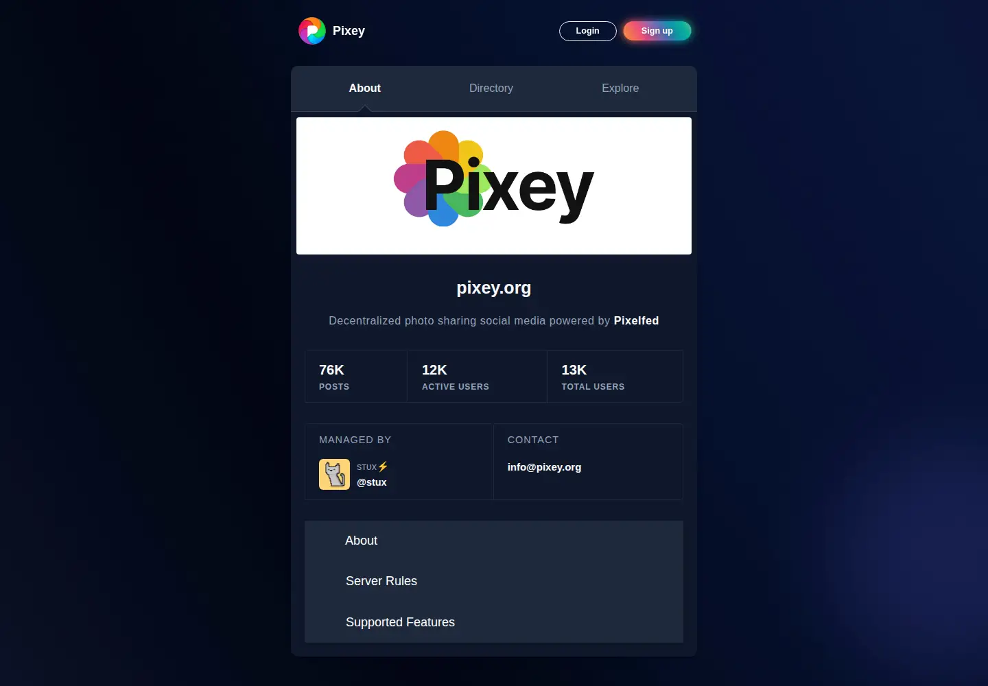 Screenshot of pixey.org