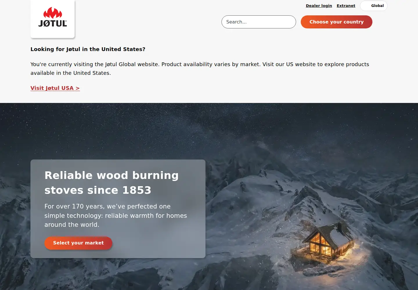 Screenshot of jotul.com